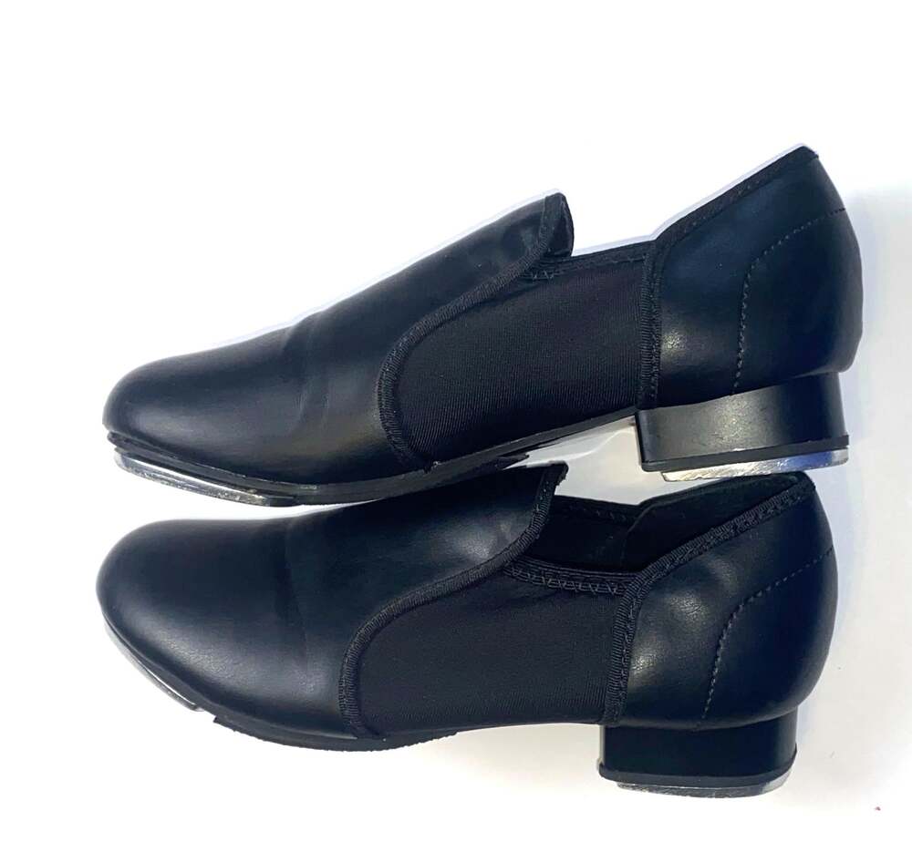 Weissman Black Slip-on Tap Dance Shoe black Size 5.5AM Style W1500